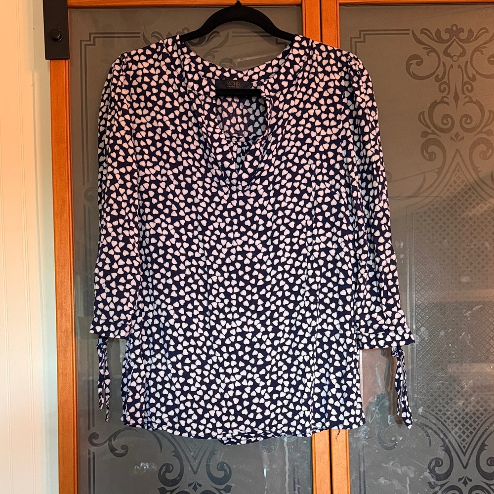 RACHEL Rachel Roy Navy and White Blouse